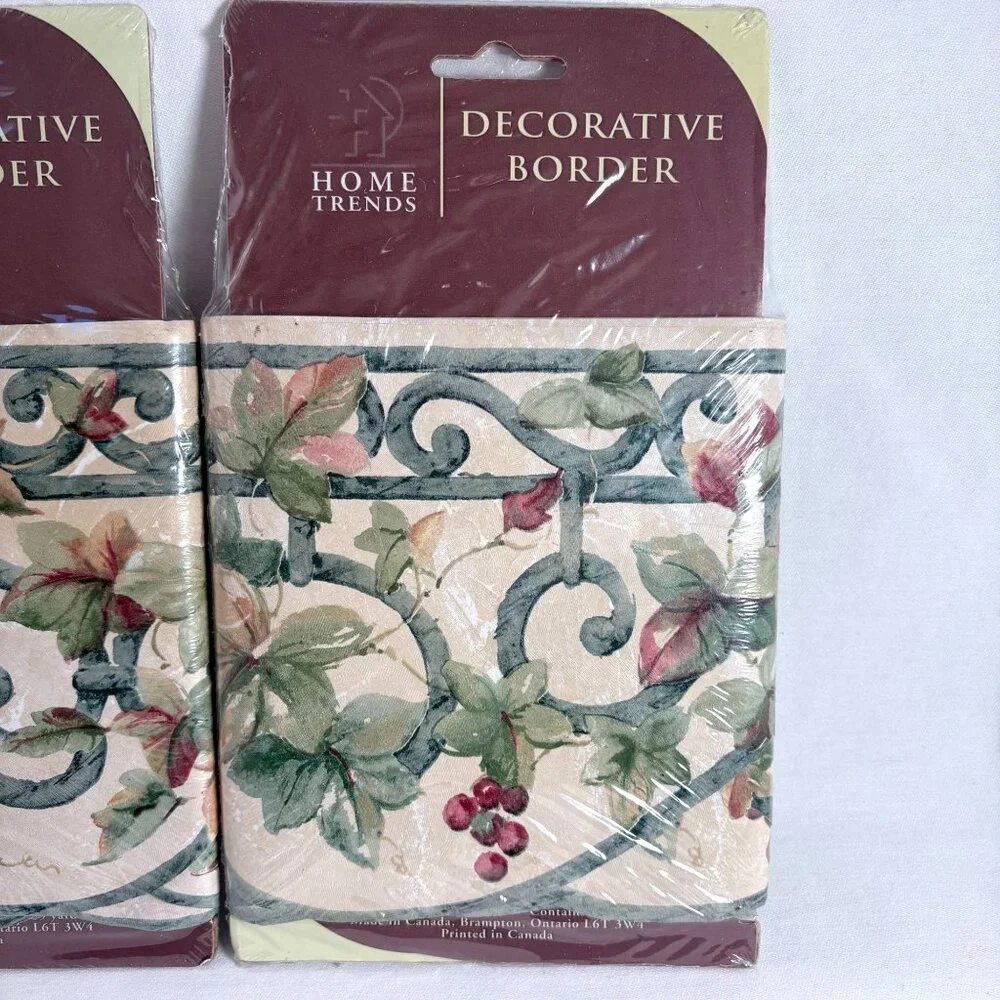 Vintage Home Trends Country Themed Wrought Iron‎ Ivy 3x Wallpaper Border 15 yds